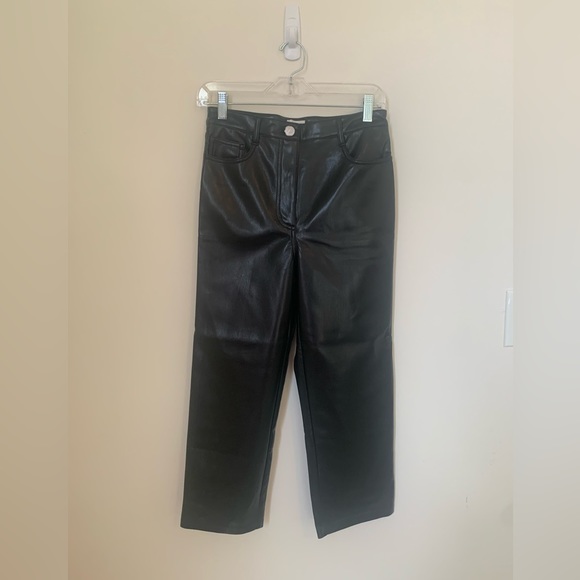 Aritzia Pants - Aritzia Wilfred black vegan leather straight leg pants 6 NWOT